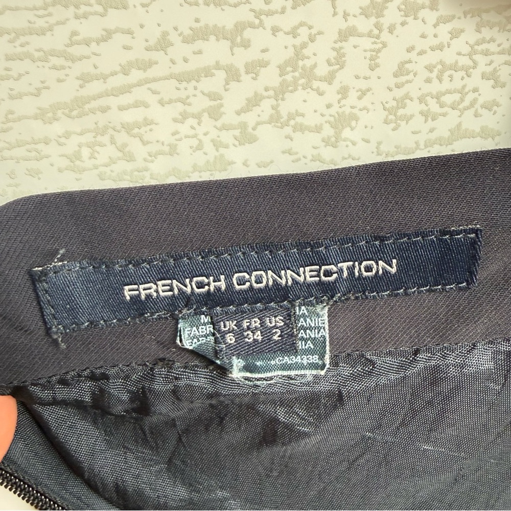 French Connection | Satin Navy Midi Skirt – Minimalist Parisian | Size 2 - Picture 2 of 11